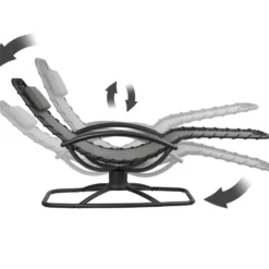 tectake Ligstoel Toulon, ergonomisch, schommelfunctie, Grijs