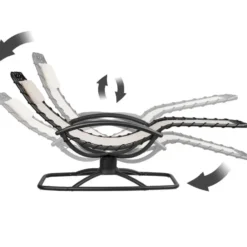 tectake Ligstoel Toulon, ergonomisch, schommelfunctie, Beige