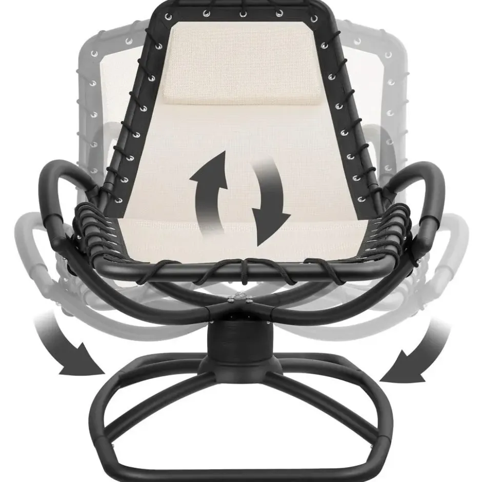 tectake Ligstoel Toulon, ergonomisch, schommelfunctie, Beige