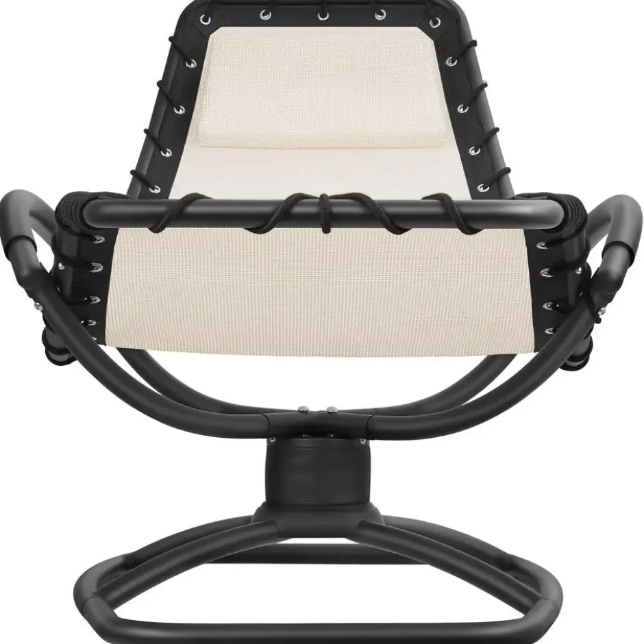 tectake Ligstoel Toulon, ergonomisch, schommelfunctie, Beige