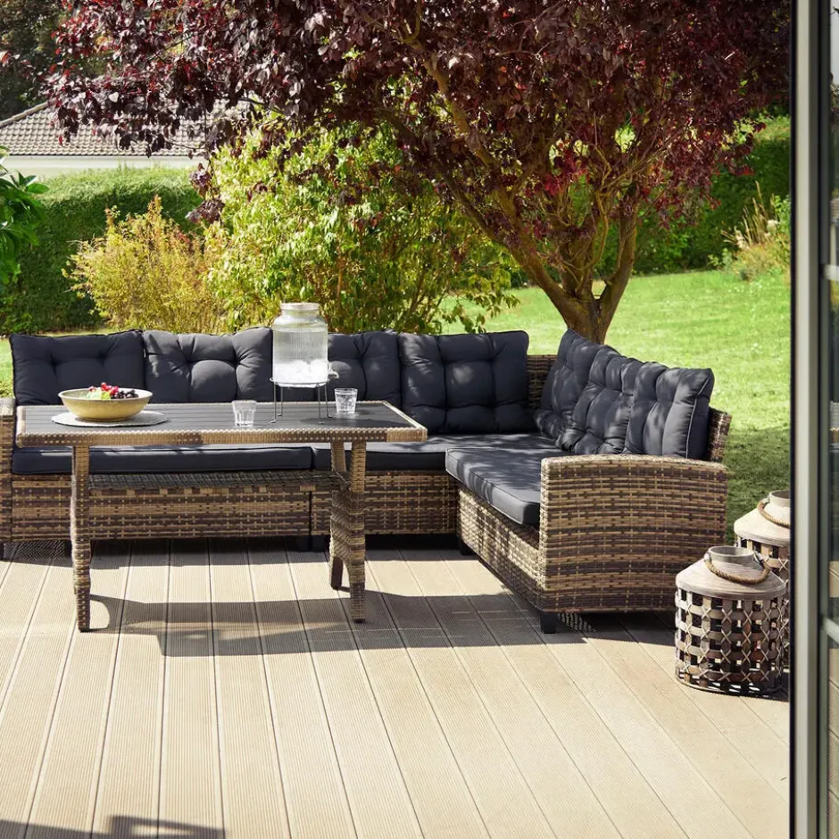 tectake - Loungeset Catania - wicker - naturel