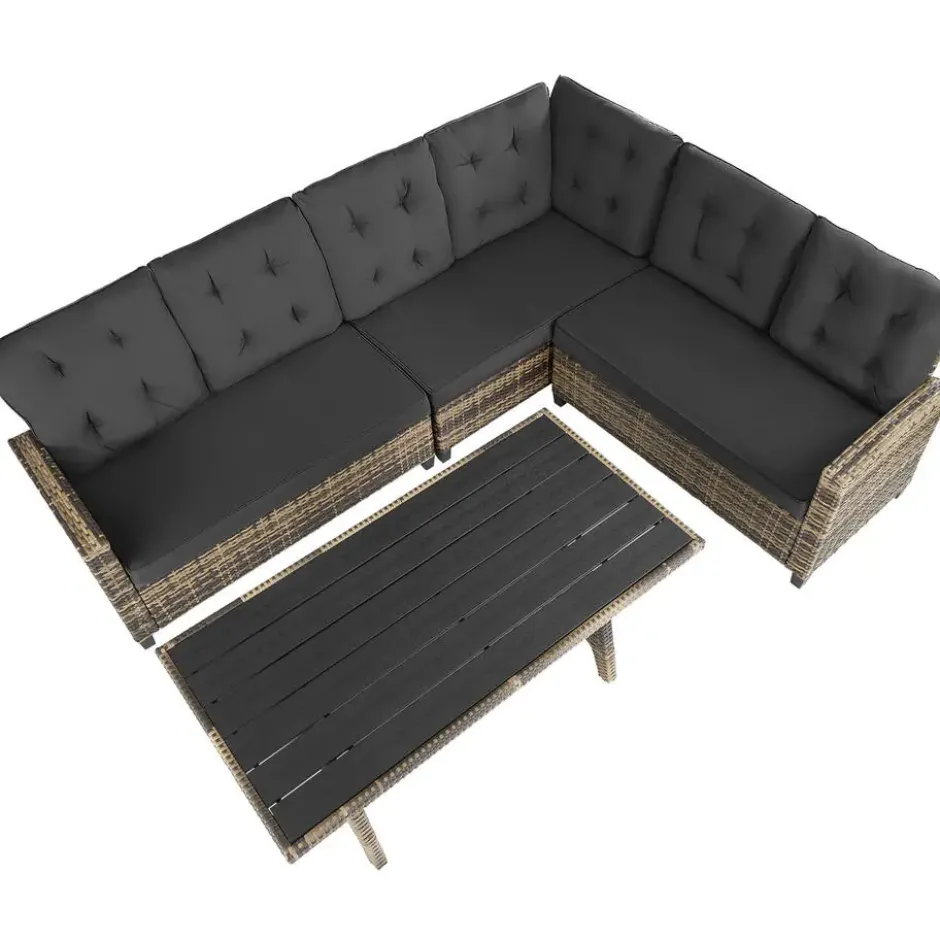 tectake - Loungeset Catania - wicker - naturel