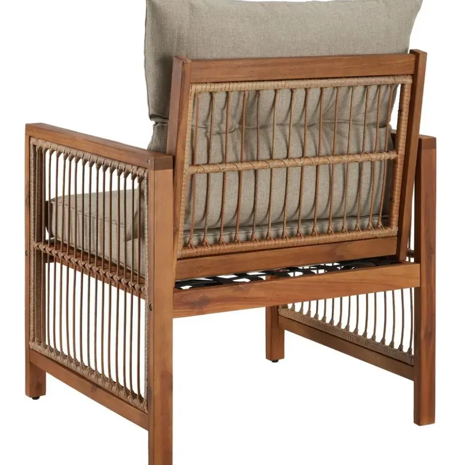 tectake Loungeset Eivissa in rope-design met XXL-bekleding, Natuur