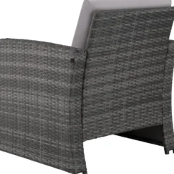 tectake - loungeset Lucca - 1 bank/2 stoelen/1 tafel - grijs