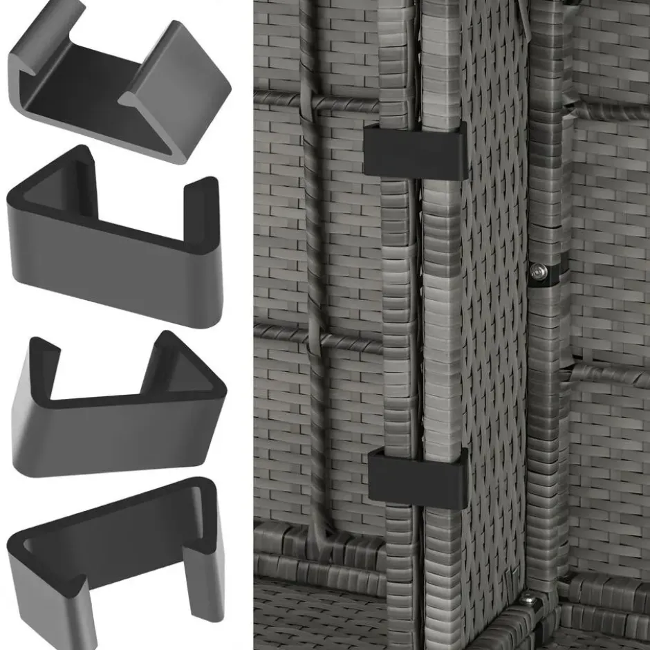 tectake - loungeset - wicker - grijs