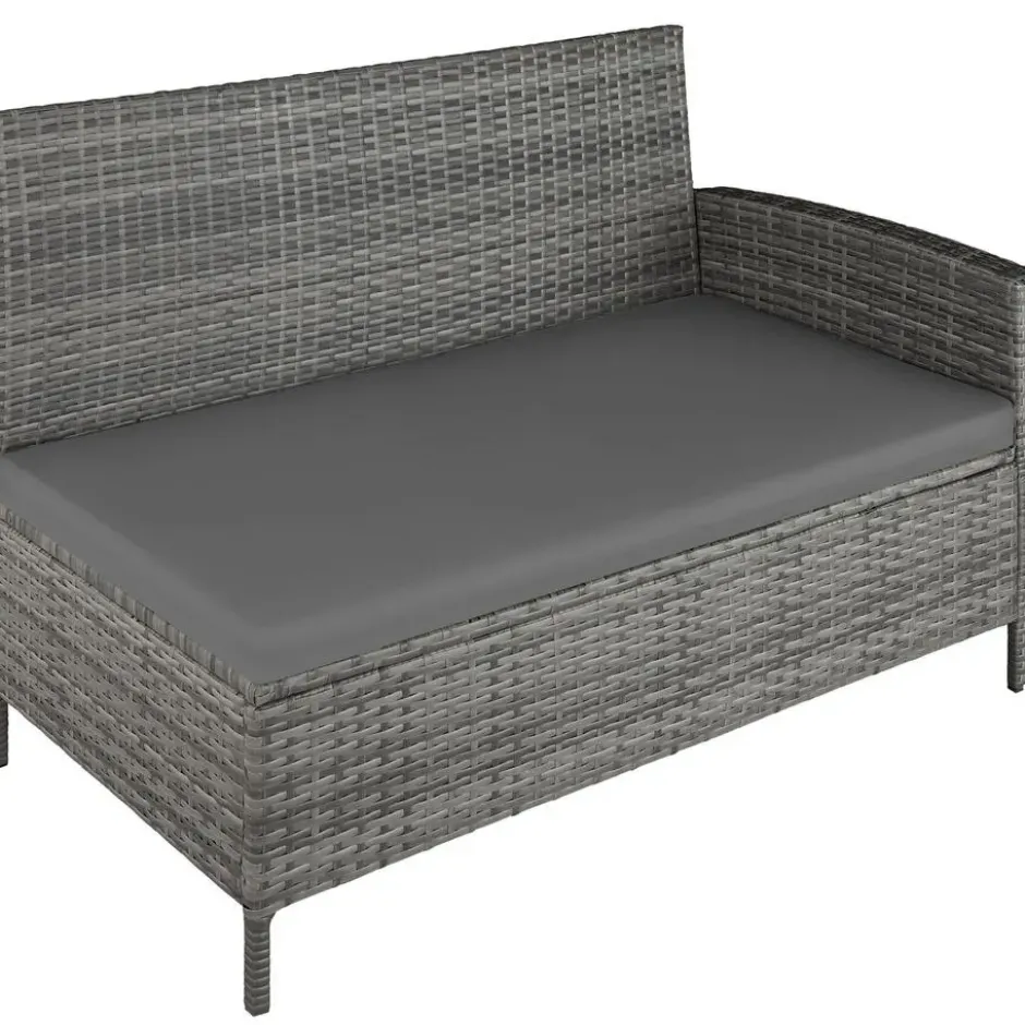 tectake - loungeset - wicker - grijs