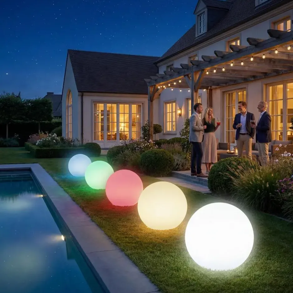 tectake Luminous Globe, LED, met afstandsbediening, Wit
