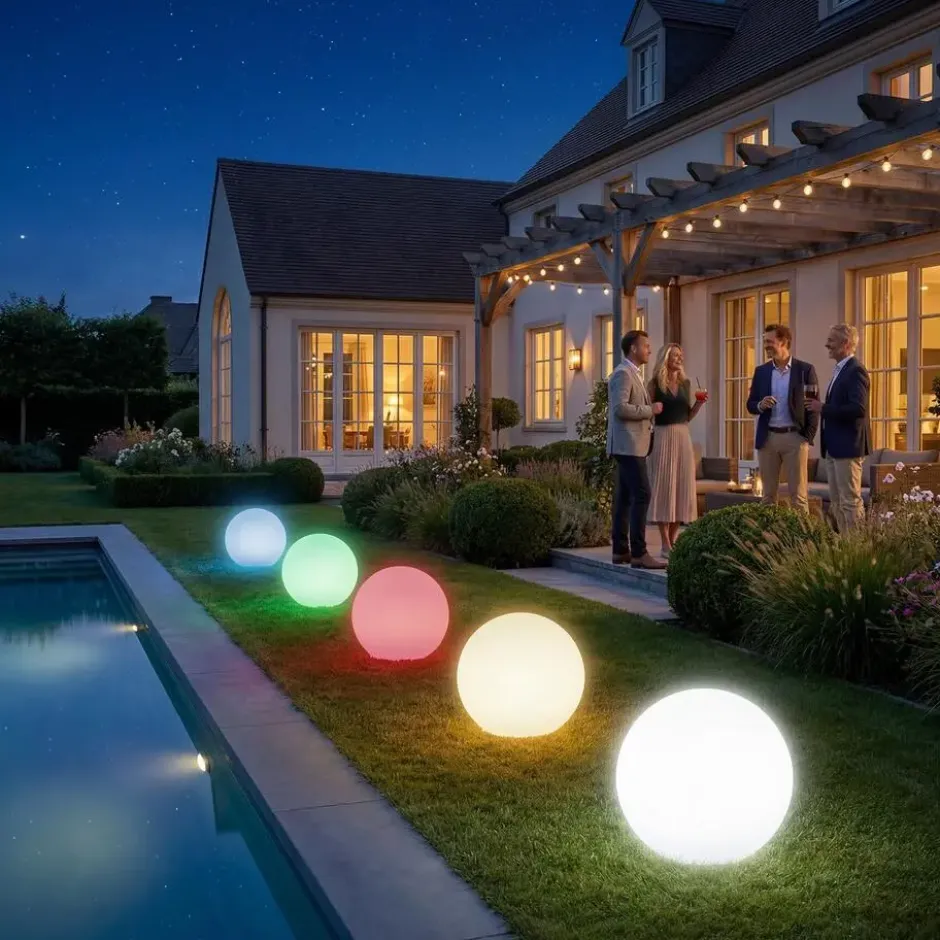 tectake Luminous Globe, LED, met afstandsbediening, Wit