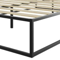 tectake Metalen bedframe Kyoto met lattenbodem, 250 kg, 140 x 200 cm, Zwart