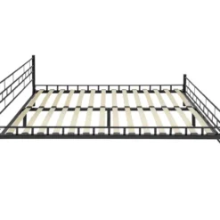 tectake Metalen bed met lattenbodem in modern ontwerp, 200 x 140 cm, Zwart
