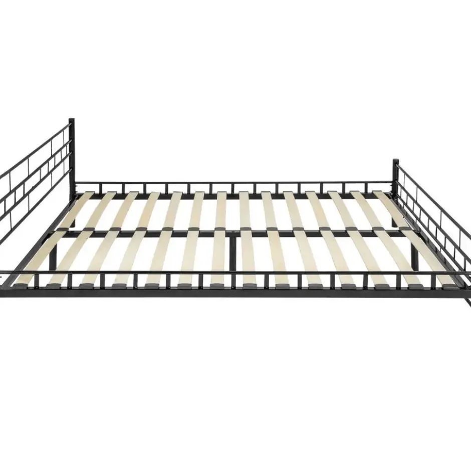 tectake Metalen bed met lattenbodem in modern ontwerp, 200 x 140 cm, Zwart