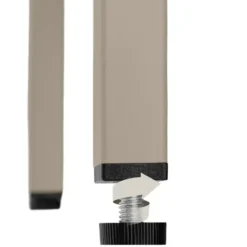 tectake Metalen Vitrinekast, Glazen Deuren, Taupe, 2 Planken, Op Poten
