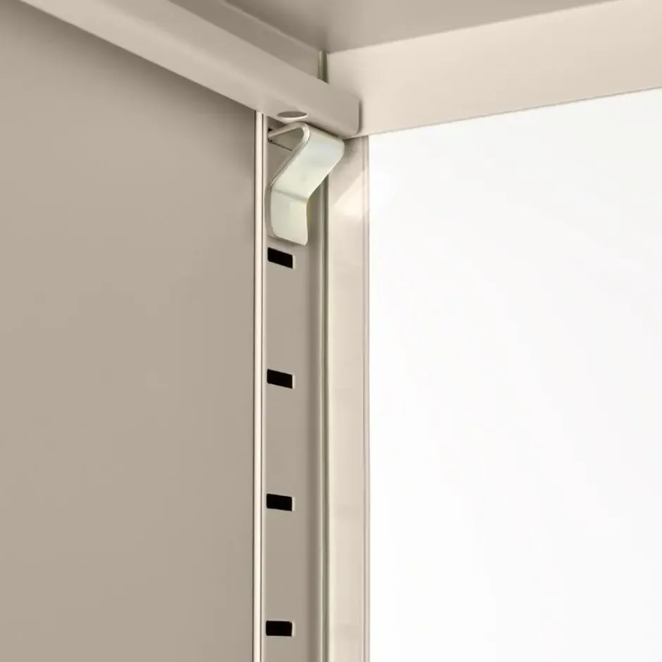 tectake Metalen Vitrinekast, Glazen Deuren, Taupe, 2 Planken, Op Poten