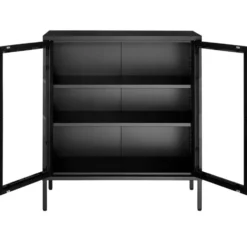 tectake metalen vitrinekast, Zwart