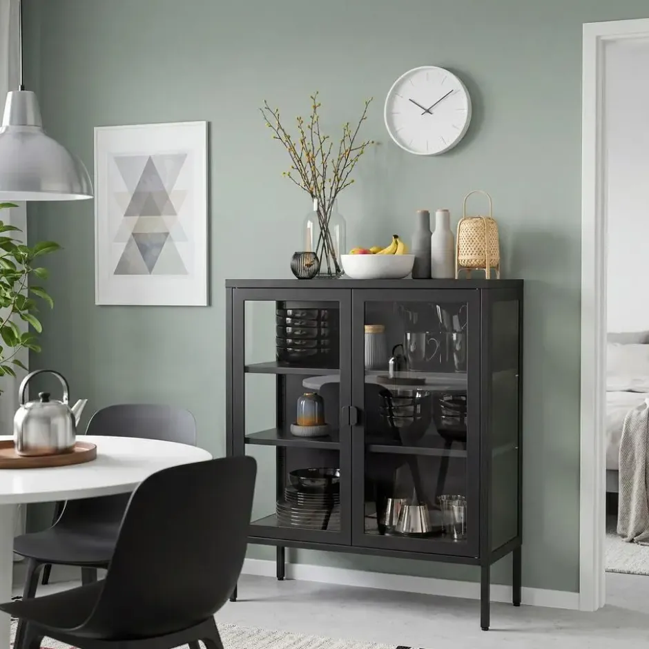 tectake metalen vitrinekast, Zwart