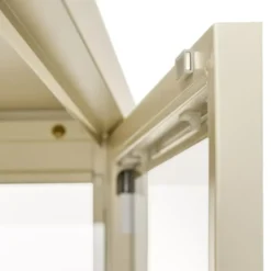 tectake Metalen Vitrinekast Met Glazen Deuren Industriële Stijl Crème
