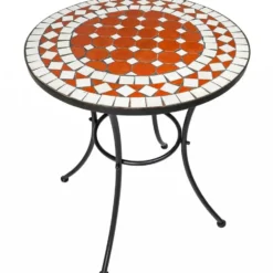 tectake Mozaïek tuinset met 2 stoelen en tafel, Bruin