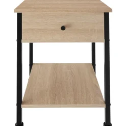 tectake Nachtkastje Bradford 40x40x55,5cm, Industrieel Licht Hout, Eiken Sonoma