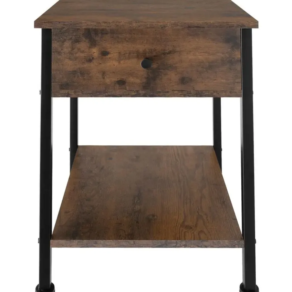 tectake Nachtkastje Bradford 40x40x55,5cm, Industrieel Hout Donker, Rustiek