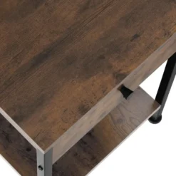 tectake Nachtkastje Bradford 40x40x55,5cm, Industrieel Hout Donker, Rustiek