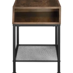 tectake Nachtkastje Harlow 40,5x40,5x52,5cm, Industrieel Hout Donker, Rustiek