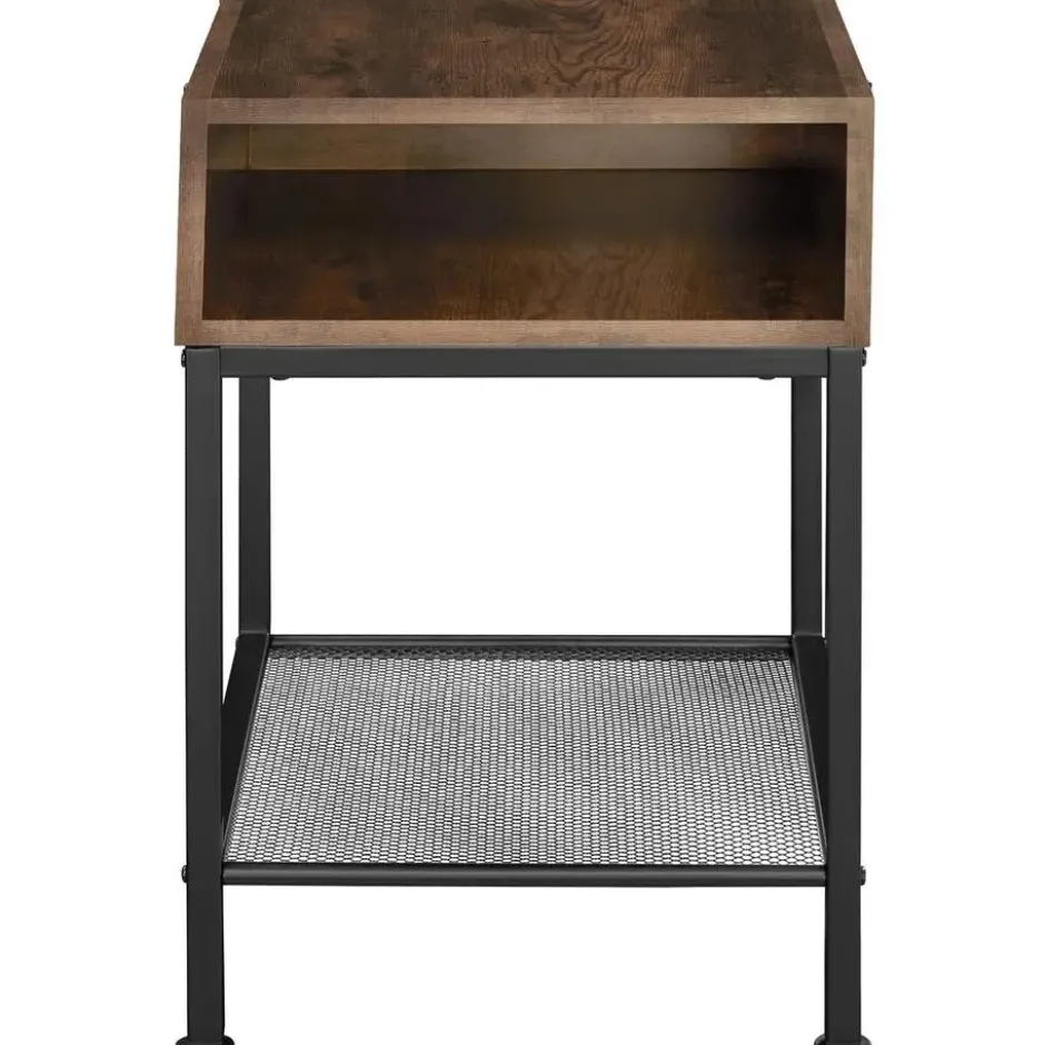 tectake Nachtkastje Harlow 40,5x40,5x52,5cm, Industrieel Hout Donker, Rustiek