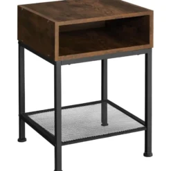 tectake Nachtkastje Harlow 40,5x40,5x52,5cm, Industrieel Hout Donker, Rustiek