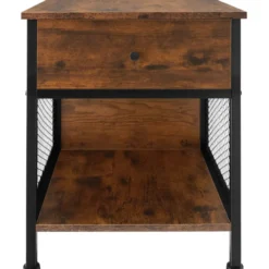 tectake Nachtkastje Killarney 45x46x55,5cm, Industrieel Hout Donker, Rustiek