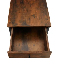 tectake Nachtkastje Killarney 45x46x55,5cm, Industrieel Hout Donker, Rustiek