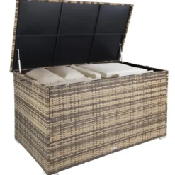 tectake - Opbergbox - Grote Opbergbox - Natuur - Aluminium - 145x82,5x79,5 cm