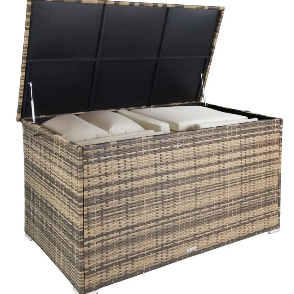 tectake - Opbergbox - Grote Opbergbox - Natuur - Aluminium - 145x82,5x79,5 cm