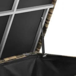 tectake Opbergbox Kuusamo, rotan, met aluminium frame en wieltjes, Natuur