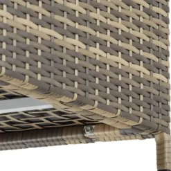 tectake Opbergbox Kuusamo, rotan, met aluminium frame en wieltjes, Natuur