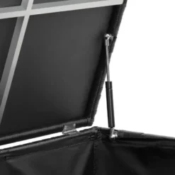 tectake Opbergbox Kuusamo, rotan, met aluminium frame en wieltjes, Zwart/Zwart