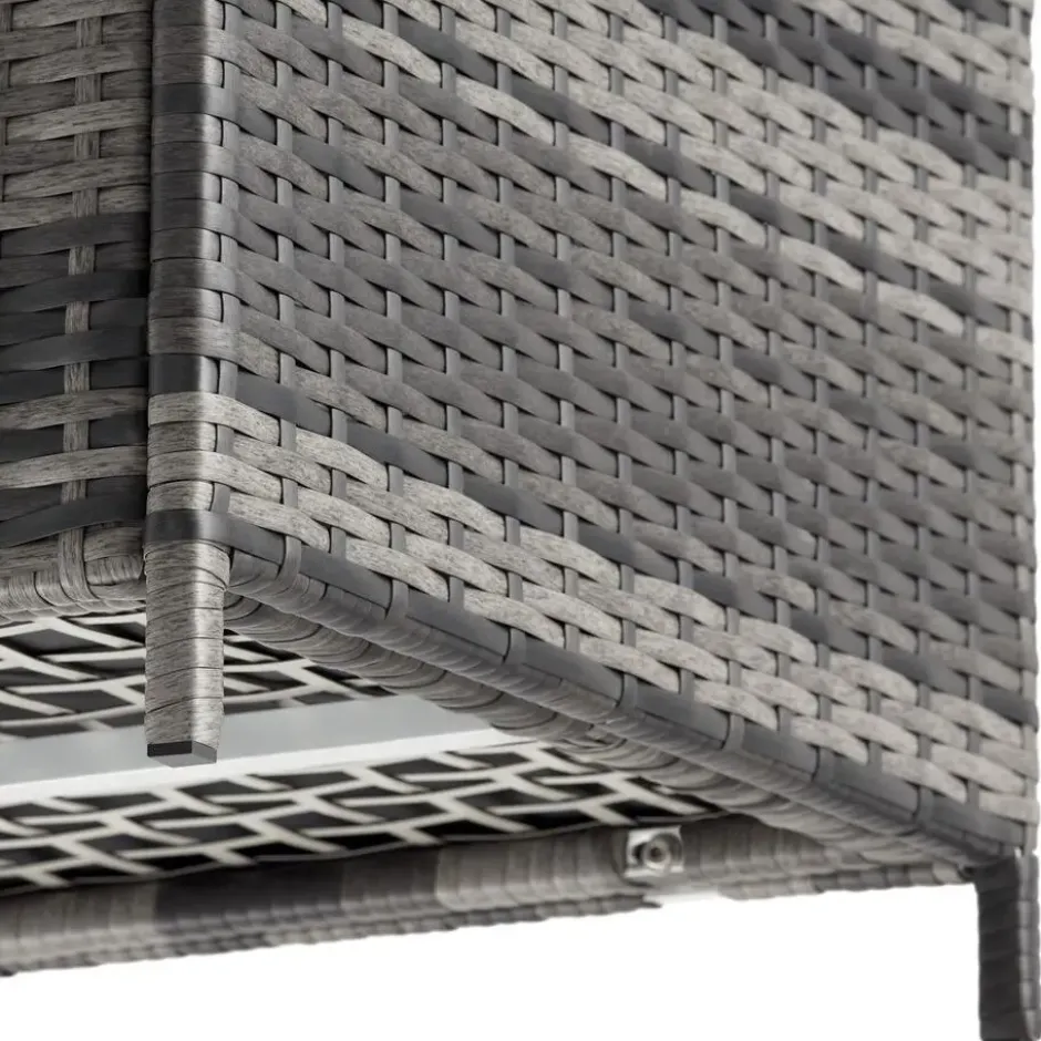 tectake Opbergbox, 253 l, Aluminium, 2 zwenkwielen met rem, Grijs