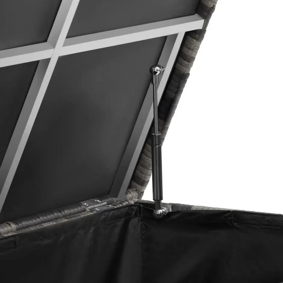 tectake Opbergbox, 253 l, Aluminium, 2 zwenkwielen met rem, Grijs