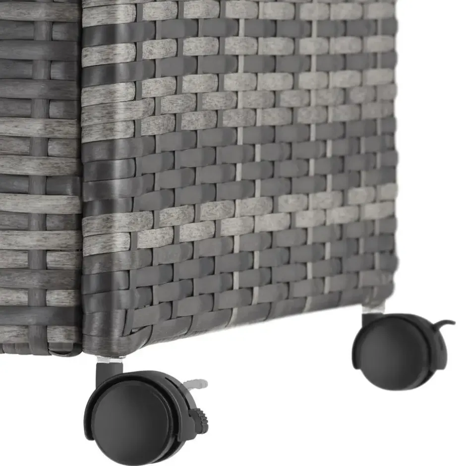 tectake Opbergbox, 253 l, Aluminium, 2 zwenkwielen met rem, Grijs
