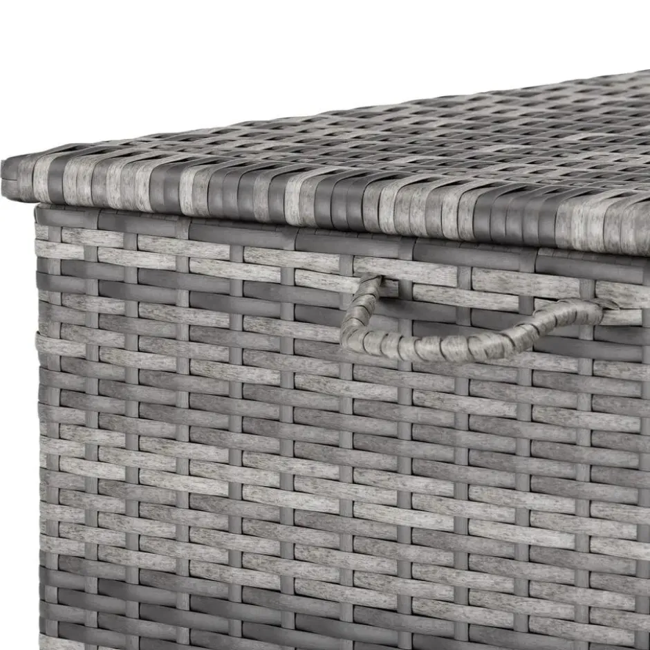 tectake Opbergbox, 253 l, Aluminium, 2 zwenkwielen met rem, Grijs