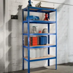 tectake Opslagrek 5 niveaus, Blauw