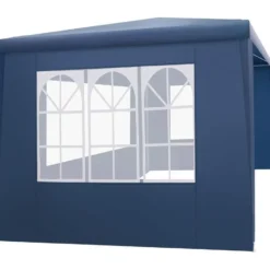 tectake Paviljoen Barinas met 3 zijdelen, waterdicht, 3x3m, Blauw