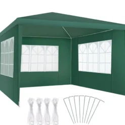 tectake Paviljoen Barinas met 3 zijdelen, waterdicht, 3x3m, Groen
