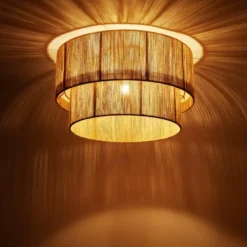Tectake Plafondlamp Boho - Jute Hanglamp 40W voor Woonkamer/Slaapkamer