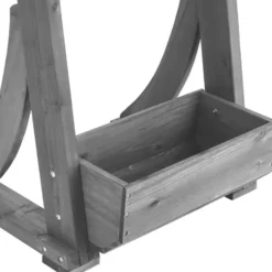 tectake Plantenbak Flora, gelakt hout, met plantenfolie, Grijs