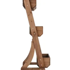 tectake Plantenbak Flora, gelakt hout, met plantenfolie, Bruin