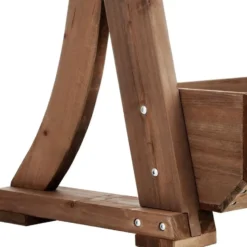 tectake Plantenbak Flora, gelakt hout, met plantenfolie, Bruin