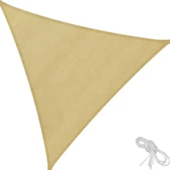 tectake Polyethyleen zonneluifel driehoekig beige, Beige