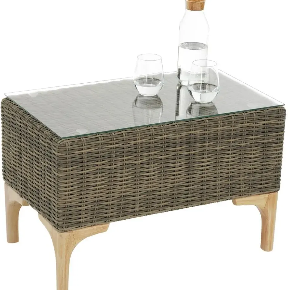 tectake Rotanlounge met aluminium frame Bellaria, Natuur