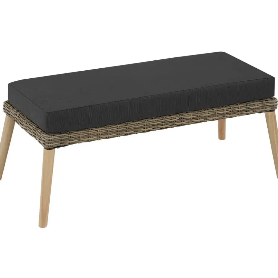tectake Rotanlounge met aluminium frame Pula, Natuur
