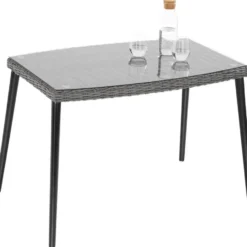 tectake Rotanlounge met aluminium frame Pula, Grijs