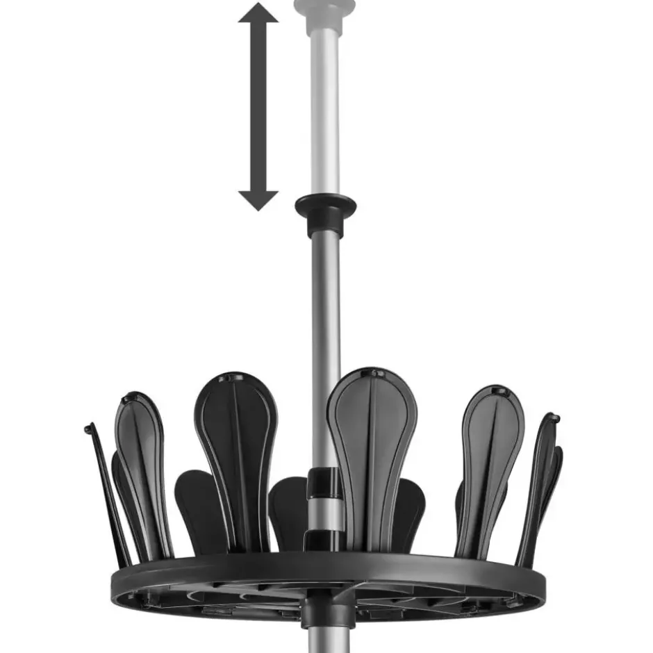 tectake Schoenencarrousel 26,5x100-300cm, plek voor 48 paar schoenen, Zwart